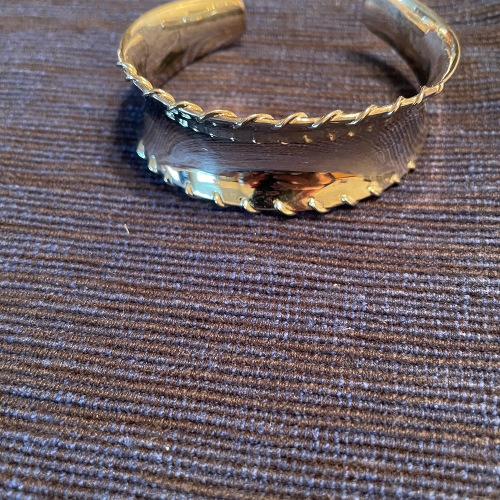 Solid .925 Sterling Silver Cuff Bracelet - image 2